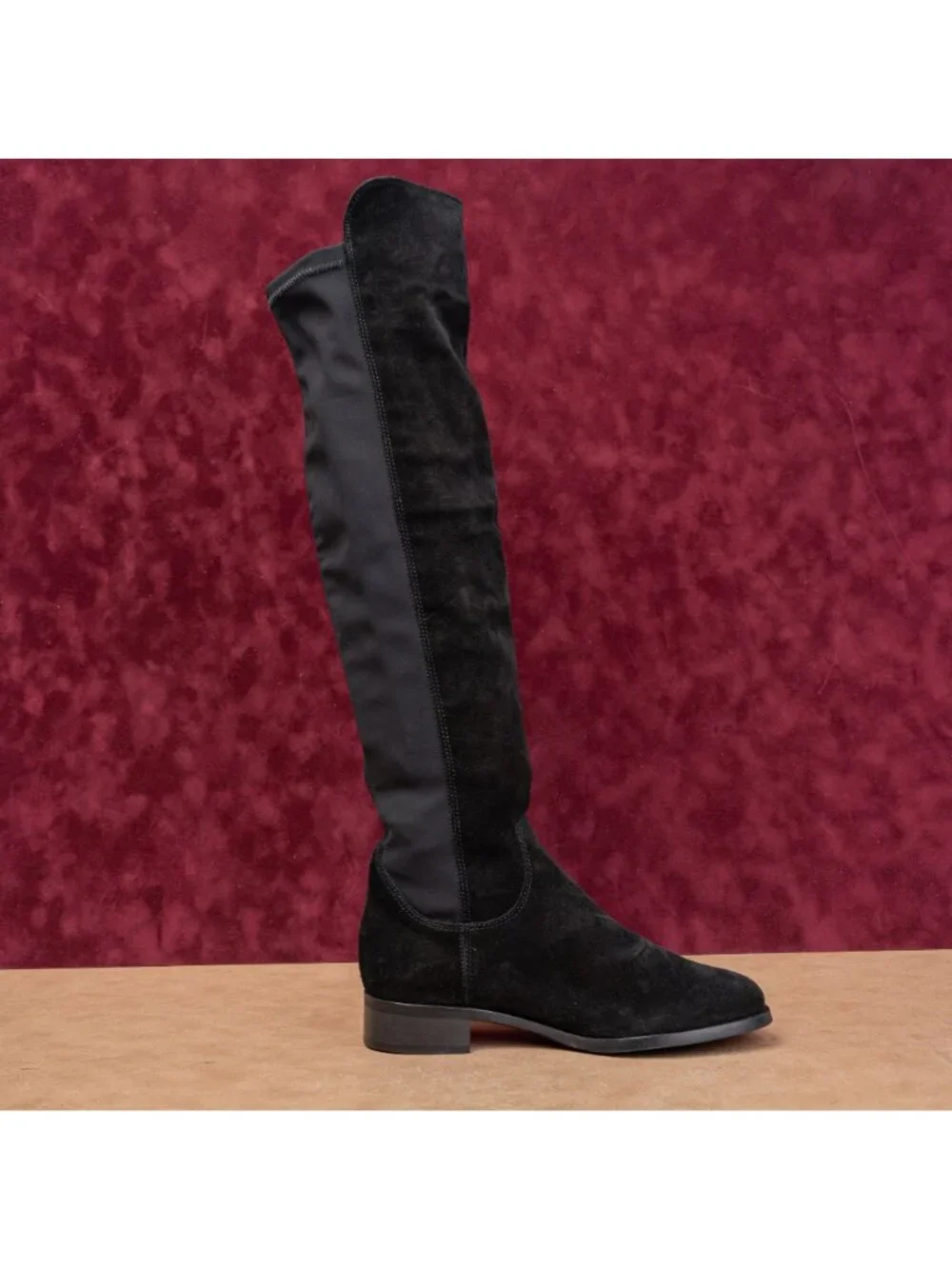 La Canadienne Women Cat Black Suede OTK Stretch Fashion Fall Boots sz 8.5